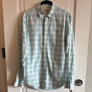 Original Penguin Light Blue and White Plaid Button-Down Shirt